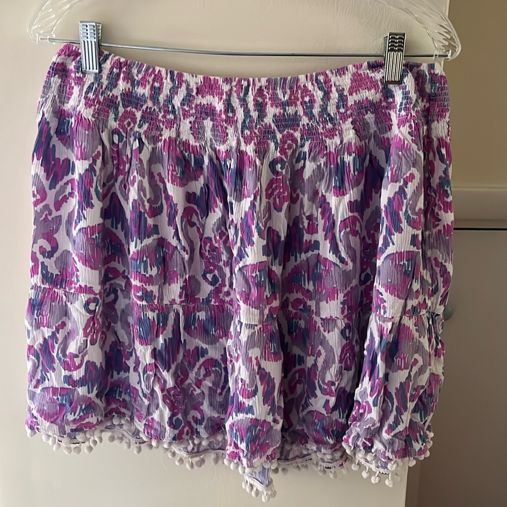 Lilly Pulitzer Skirt with Fun Pom Pom Details